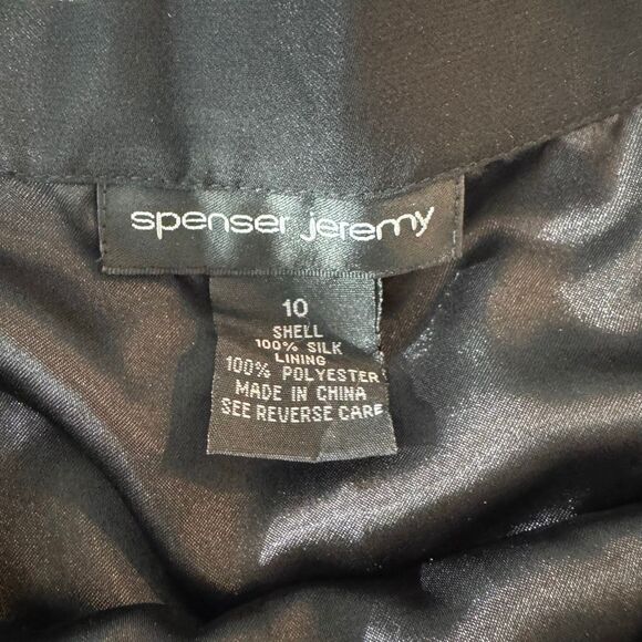 NWT Vintage Spenser Jeremy Black Silk Chiffon Skirt 10 - Picture 3 of 5